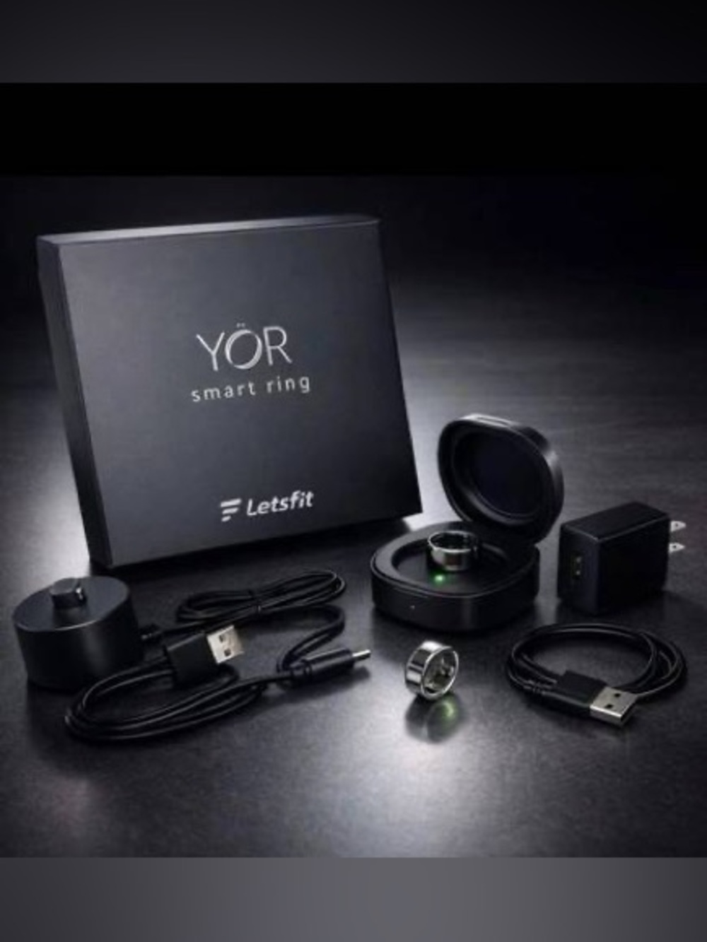 YÖR Smart Ring Deluxe with Portable Charging Case - SILVER